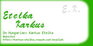 etelka karkus business card